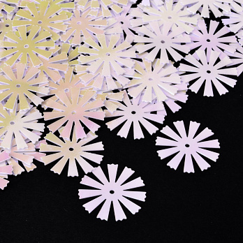 Паєтки Китай Квіти, 16 мм, Білі АВ (PAI-052260)