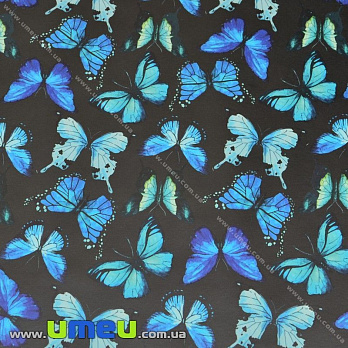 Упаковочная бумага Бабочки, Черная, 73х100 см, 1 лист (UPK-019237)