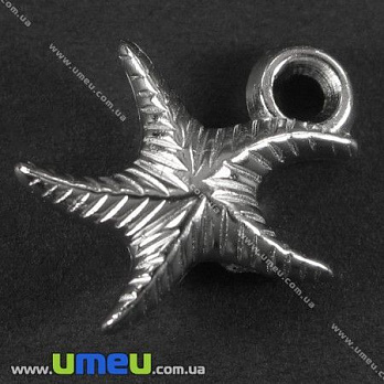 [Архів] Підвіска пластикова Морська зірка, Срібло, 16х13 мм (POD-001938)