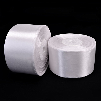 Атласна стрічка, 50 мм, Біла (LEN-052773)