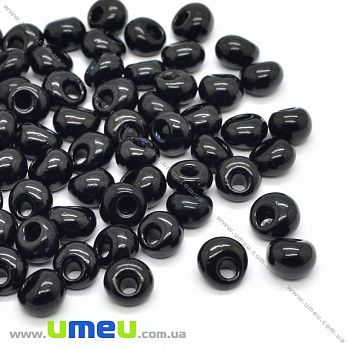 Намистини чеське скло Preciosa Drops 2/0, №23980, Чорний (BUS-036359)