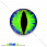 /p13651-kaboshon-stekl-s-printom-glaz-14-mm-zeleniy-krugliy/