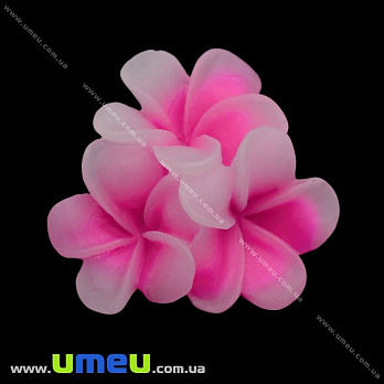 Кабошон з полімерної глини Квіти малинові, 21 мм (KAB-011731)