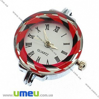 [Архів] Годинник для браслетів круглі, Срібло, Червоні 30х25 мм (CLC-007504)