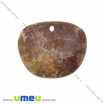 Подвеска из натурального камня, Агат кружевной (Crazy Agate), 42х35 мм (POD-032998)