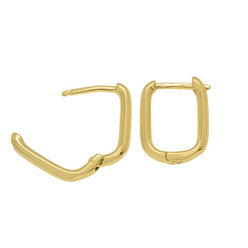 Сережки Huggie, Латунь з покриттям 18 kt, 16х12х2 мм (OSN-053089)