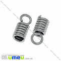 Зажим-пружинка из нержавеющей стали, 8х3 мм, Темное серебро (STL-022912)
