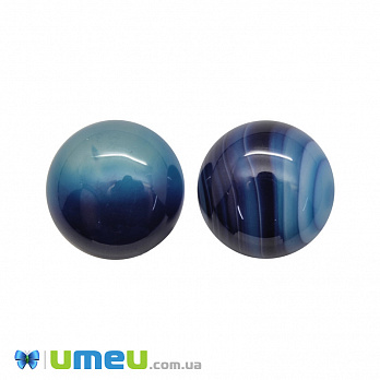 Кабошон нат. камінь Агат синій, Круглий, 16 мм (KAB-020318)