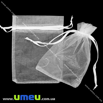 Подарочная упаковка из органзы, 10х12 см, Белая, 1 шт (UPK-009768)
