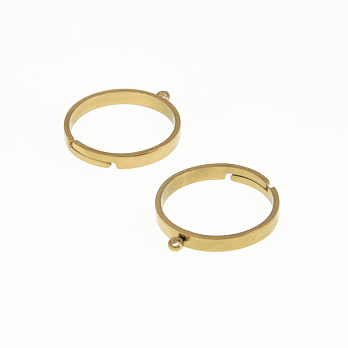 Кольцо из нерж. стали с петлей, 19 мм, Покрытие 18 kt (OSN-060528)