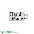 Подвеска метал. Hand Made, 14,5х6,5 мм, Античное серебро (POD-049534)