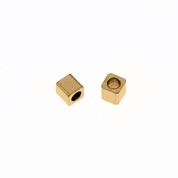 Бусина из нержавеющей стали Куб, 2,5 мм, Золото (STL-055614)