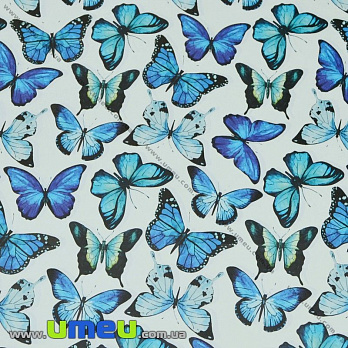 Пакувальний папір Метелики, Білий, 73х100 см (UPK-019236)