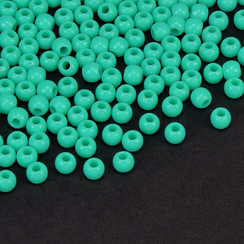 Намистини пластикові Круглі, 3,5 мм, Бірюзові (BUS-059688)