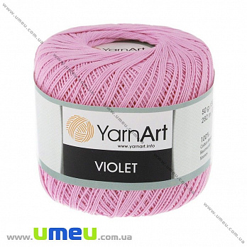 Пряжа YarnArt Violet 50 г, 282 м, Розовая светлая 0319, 1 моток (YAR-022955)
