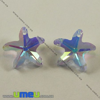 Підвіска скляна Зірка, Бузкова, 15х14х7 мм (POD-001306)