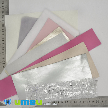 Набор тканей, Серебристо-розовый, 1 набор (LTH-042092)