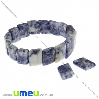 [Архів] Намистина натуральний камінь на два отвори Содалит, 16х12х5 мм (BUS-027526)