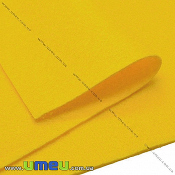 Фетр мягкий 1,3 мм, 10х15 см, 555 Желтый, 1 шт (FLT-039179)
