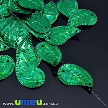 Пайетки Китай Листики, 22х14 мм, Зеленые, 5 г (PAI-001533)