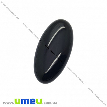 Кабошон нат. камінь Агат чорний, Овал, 30х15 мм (KAB-012643)