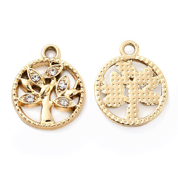 Підвіска метал. Дерево зі стразами, 18х14,5 мм, Золото (POD-054671)