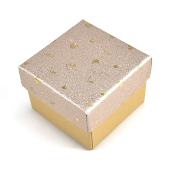 Коробочка Квадратная под колечко, 5х5х3,5 см, Золотистая (UPK-060581)