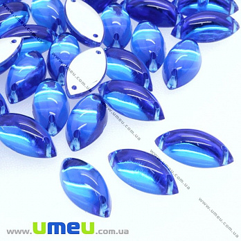 Пришивний кристал пласт. Човник, 15х7 мм, Синій (KAB-012187)