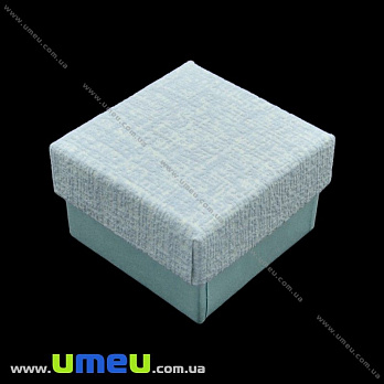 Подарочная коробочка Квадратная под кольцо, 4х4х3 см, Голубая, 1 шт (UPK-023054)
