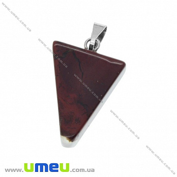 Подвеска Треугольник из натурального камня, Яшма, 30х15 мм, 1 шт (POD-020884)