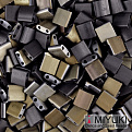 Бисер японский Miyuki TILA №4561, 5х5 мм, Черно-коричневый двухсторонный матовый (BIS-053232)