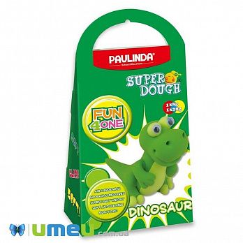 Масса для лепки Paulinda Super Dough Fun4one Динозавр (подвижные глаза) (DIF-043543)