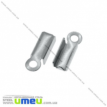 Зажим для шнура из нержавеющей стали, 8х2,5 мм, Темное серебро, 1 шт (STL-022914)