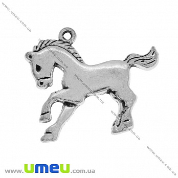 [Архів] Підвіска метал. Кінь, 27х23 мм, Античне срібло (POD-028328)