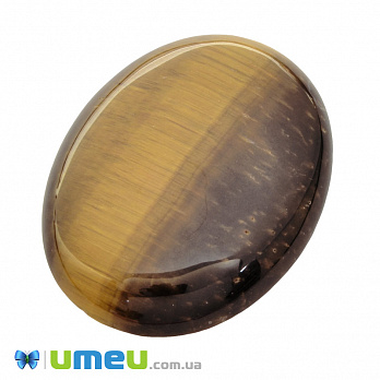 Кабошон нат. камінь Тигрове око, Овал, 40,2 х30,4 мм (KAB-050023)