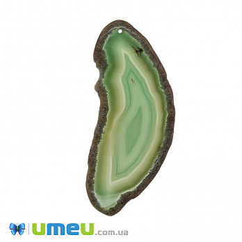 Зріз Агата, Зелений, 94х38 мм (POD-011975)