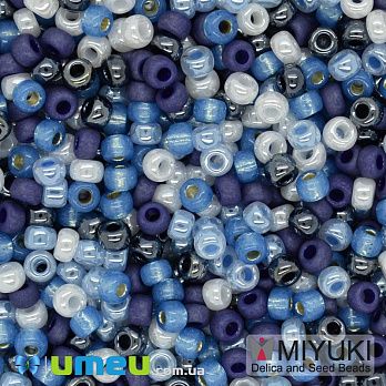 Бісер японський Miyuki круглий RR 8/0 №mix39, Синій (BIS-045923)