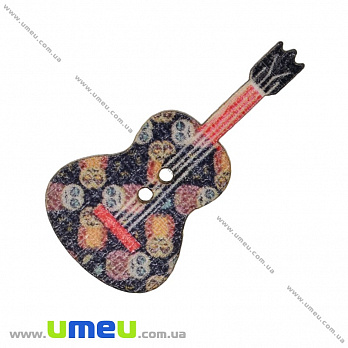 Декоративный пришивной элемент Гитара, 36х18 мм, 1 шт (DIF-033438)