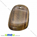 Подвеска из натурального камня, Тигровый глаз, 41х30 мм, 1 шт (POD-009270)