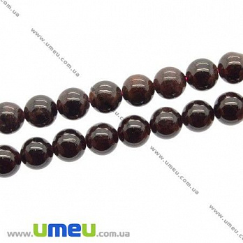 [Архів] Намистина натуральний камінь Гранат, 10 мм, Кругла (BUS-018411)