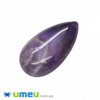 Кабошон нат. камінь Аметист, Крапля, 27,8 х15,2 мм (KAB-050666)