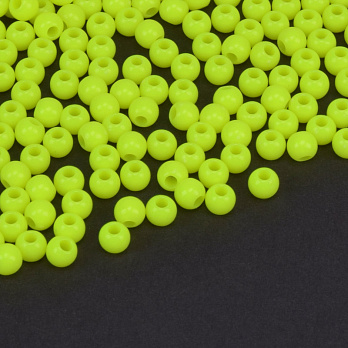 Намистини пластикові Круглі, 3,5 мм, Лимонні (BUS-059683)