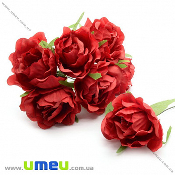 Роза тканевая большая, 40 мм, Красная, 1 шт (DIF-015041)