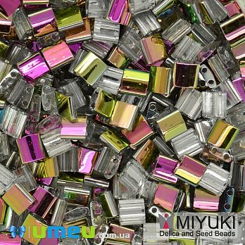 Бісер японський Miyuki TILA №4552, 5х5 мм, Сріблястий АВ двосторонній (BIS-046062)
