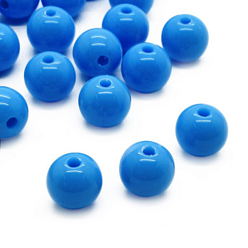 Намистини пластикові Круглі, 10 мм, Сині (BUS-001651)