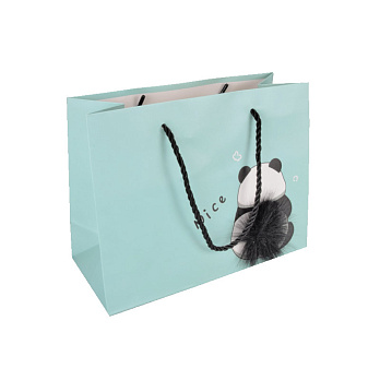 Подарунковий пакет Пандочка, 23х18х10 см, Бірюзовий (UPK-035633) Подарунковий пакет Пандочка, 23х18х10 см, Бірюзовий (UPK-035633)