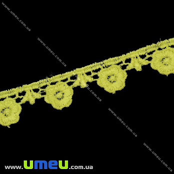 Кружево плетеное, 20 мм, Желтое, 1 м (LEN-010464)