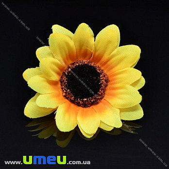 Соняшник тканинний середній (головка), 70 мм, Жовтий (DIF-019852)