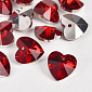 Підвіска скляна Серце, 14х14 мм, Червона, 1 шт (POD-018486)