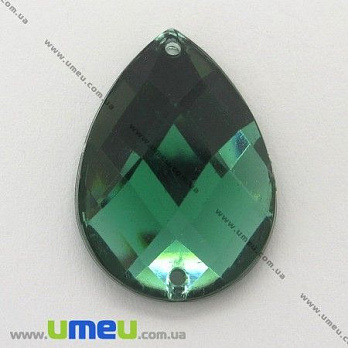 Пришивний кристал пласт. Крапля гранована, 21х15 мм, Зелений (KAB-005242)